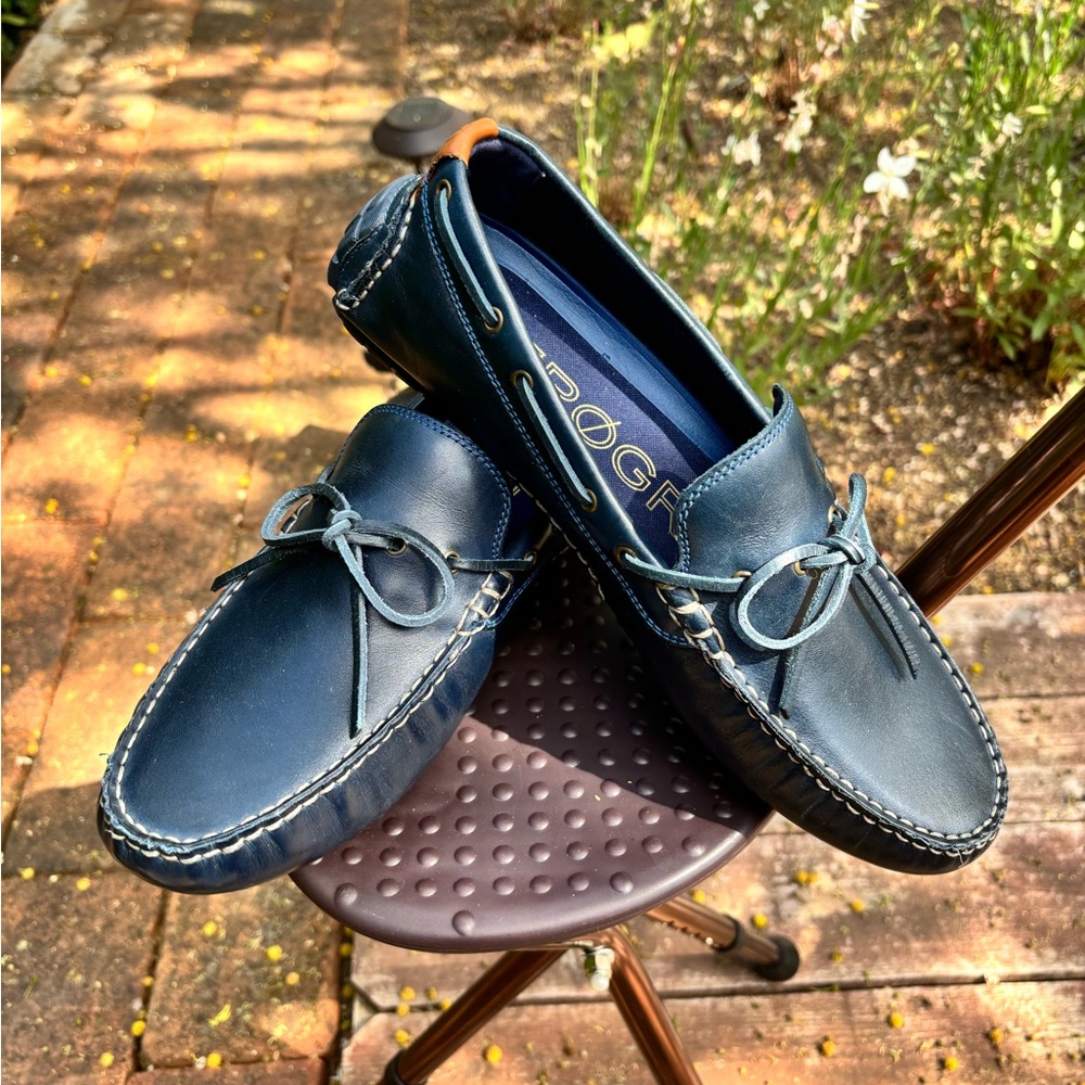 Pristine leather COLE HAAN | NWOT ZEROGRAND LEATHER LOAFERS in navy